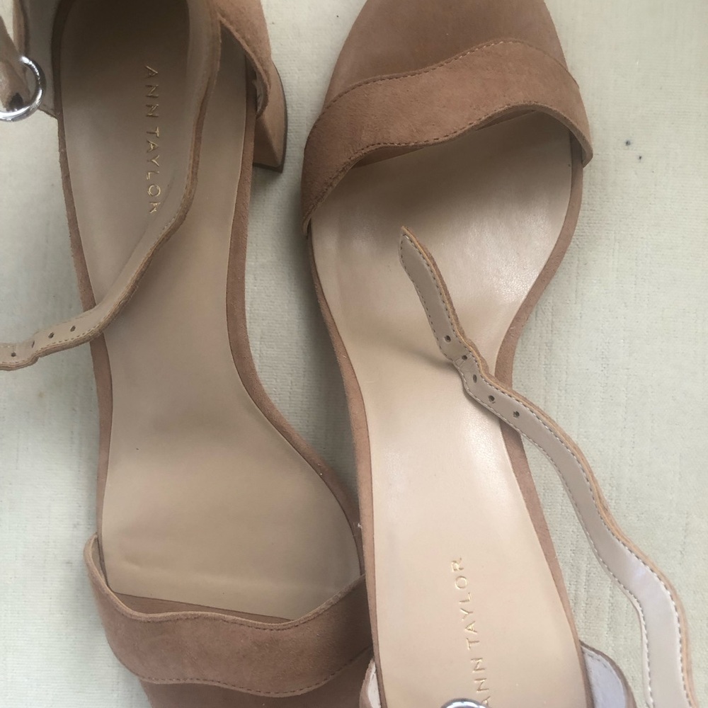 Ann Taylor Chunky 2 1/2 inches, Sand color heels New never worn still in box. - Picture 3 of 6